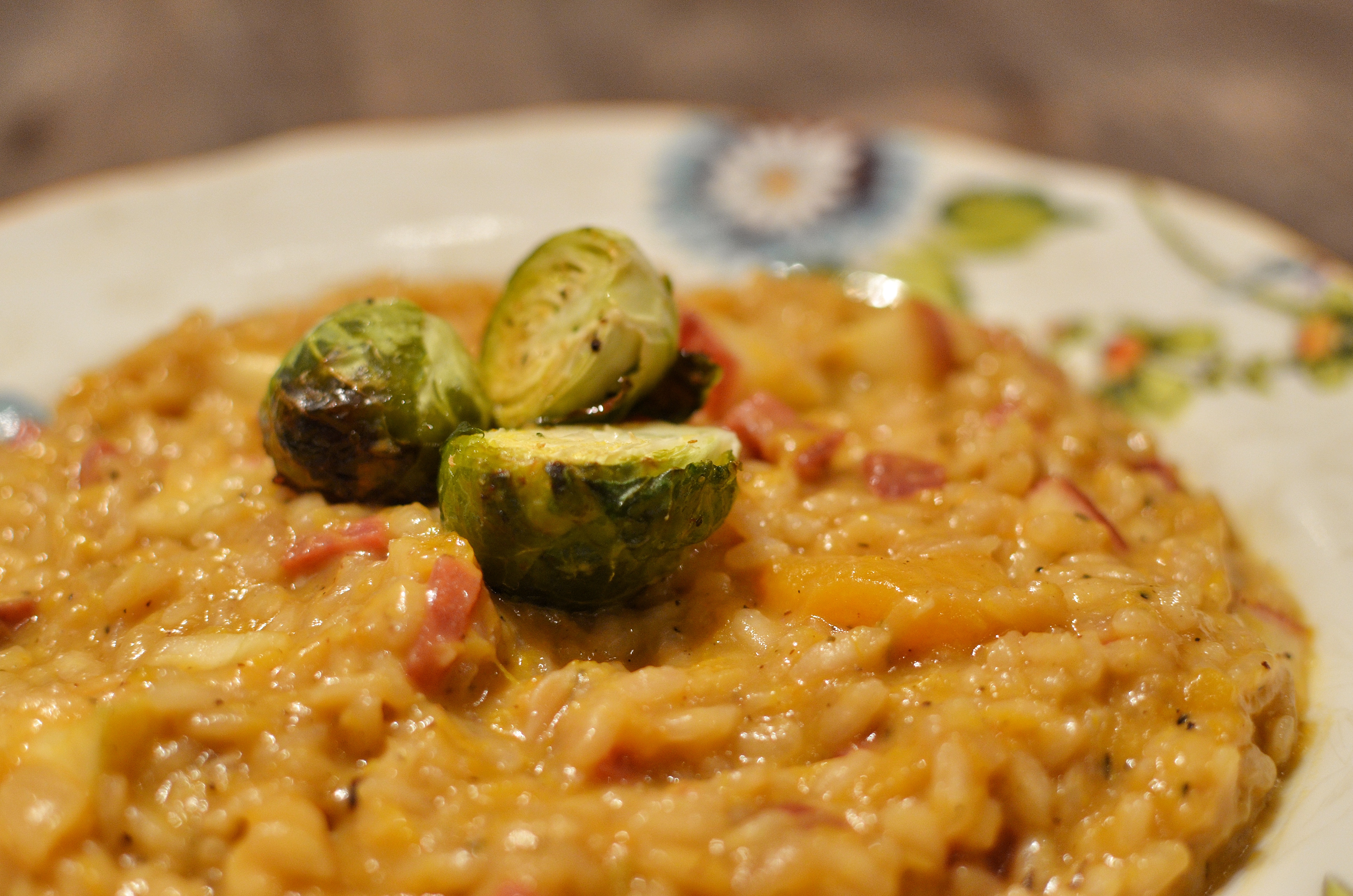 Apple and Butternut Squash Risotto with Spicy Saucisson
