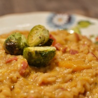 Apple and Butternut Squash Risotto with Spicy Saucisson